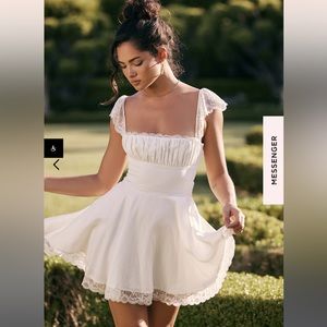 House of CB Kaia Lace Trim Fit and Flare mini dress